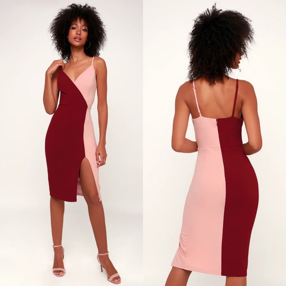 two tone bodycon dress
